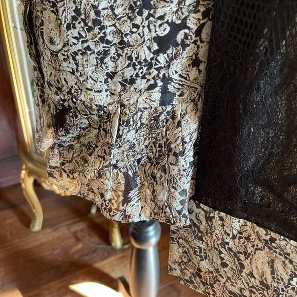 *SILK* Sz 10 Magaschoni Tapestry Lace Print Top EUC - Picture 11 of 14
